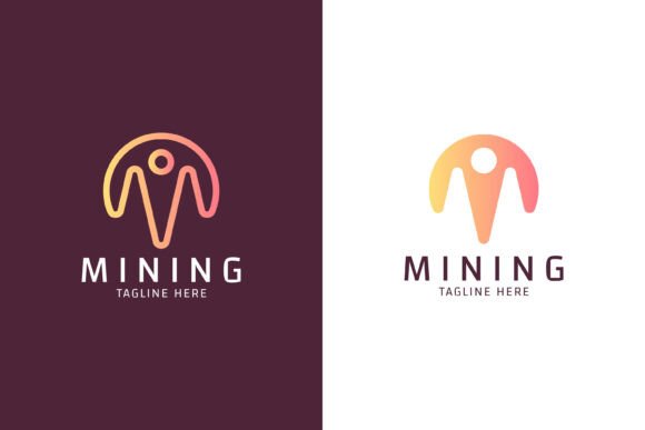 Abstract Letter M Logo for Mining Industry Graphics