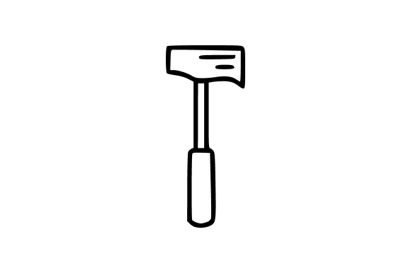 Axe Tool Line Art Clip Art for Crafting and Design