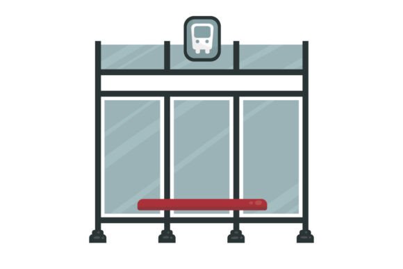 Bus Stop Shelter Graphic for Website and Editorial Design