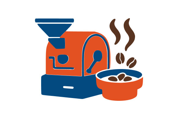Coffee Roasting Machine Clip Art Sketch for Graphics and Illustrations