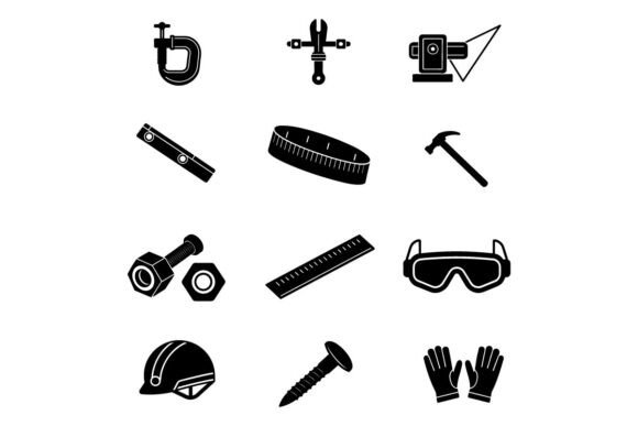 Construction Tool Icon Set for Modern Branding and Marketing Graphics