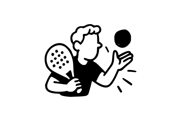 Dynamic Padel Player Hitting Ball Illustration Review