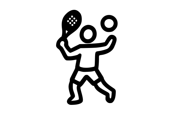 Dynamic Padel Player Outline Action Shot for Branding and Packaging
