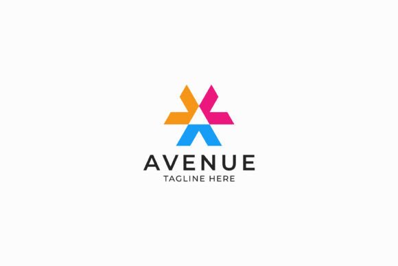 Geometric Avenue Logo Colorful Arrows - A Graphic Design Asset for Logo Templates