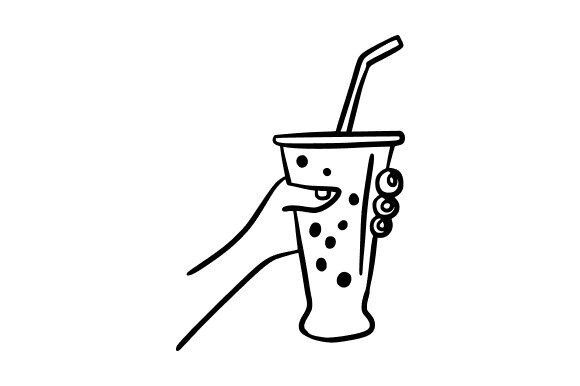 Hand Holding a Drink Illustration for Local Business Branding