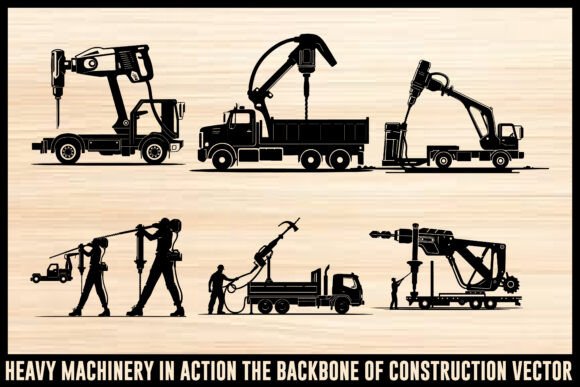 Heavy Machinery in Action – A Graphic Design Asset for Crafts