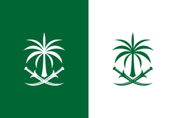 Logo Palm Tree and Sword Green Saudi Graphics for Logo Templates
