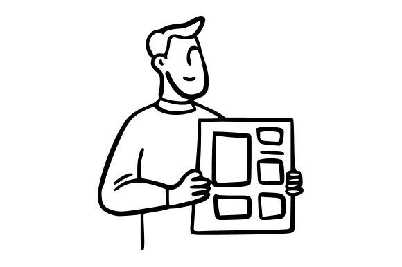 Man Holding a Document Illustration for Professional Graphics