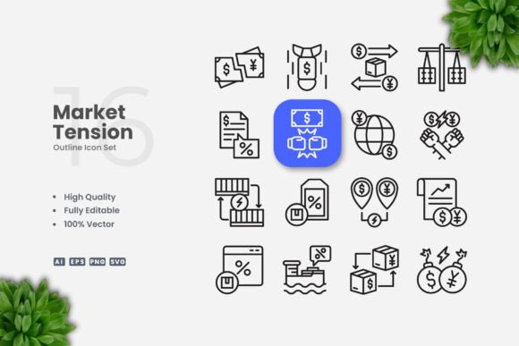 Market Tension Outline Icons Review