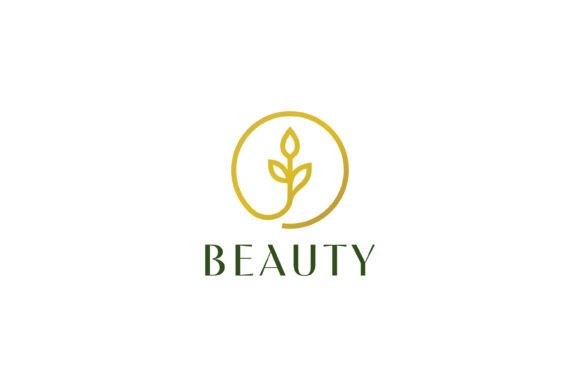 Minimalist Gold Flower Leaf Logo Beauty – A Versatile Graphic Design Asset