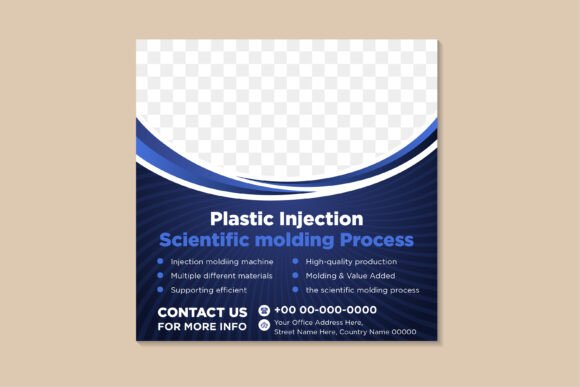 Plastic Injection Square Banner Graphics for Social Media Templates
