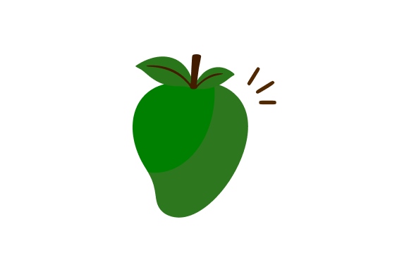 Ripe Green Mango Tropical Fruit Graphic for Web and Print