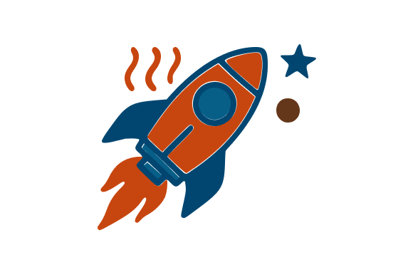 Rocket Ship Cartoon Flat for Web and Editorial Design