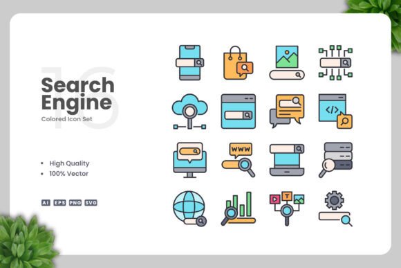 Search Engine Colored Icons for Local Business Branding