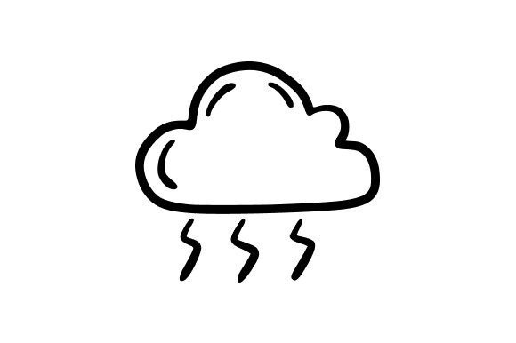 Shower Cloud Sketch: A Versatile Graphic Asset for Creative Projects