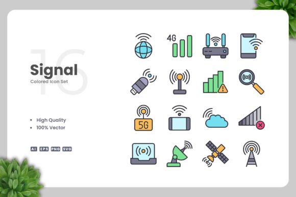 Signal Colored Icons: A Versatile Graphic Asset for Modern Design