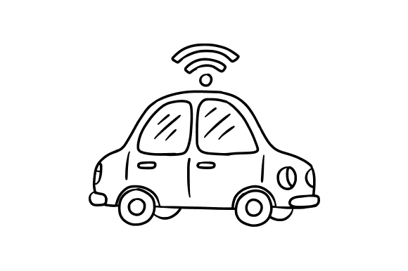Smart Car with Roof Antenna Illustration Review