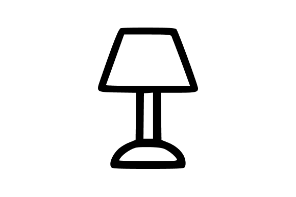Table Lamp Outline Vector Icon for Graphics and Illustrations