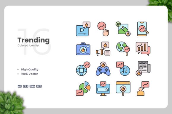 Trending Colored Icons: A Modern Graphic Asset for Content Creators