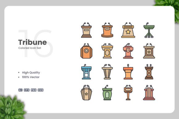 Tribune Colored Icons - Modern Graphics for Branding