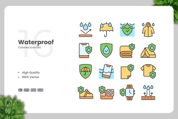 Waterproof Colored Icons for Crafting and Design